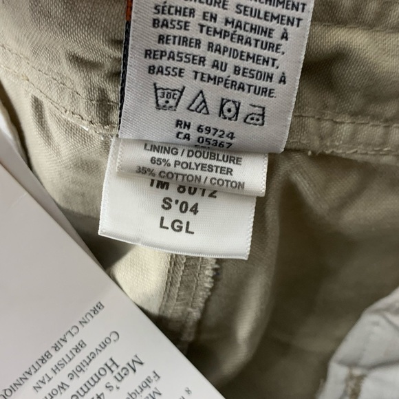 Sorel Men Size 42 x 30 Pants Beige Cotton Canvas Convertible Work Zip Off Shorts - Picture 7 of 7